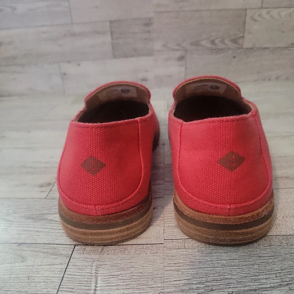 Sperry Top-Sider Womens Size 7‎ Sea Port Levy Canvas Loafers Red